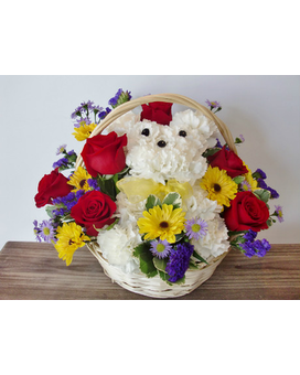 A Dog-Able Bouquet Flower Arrangement